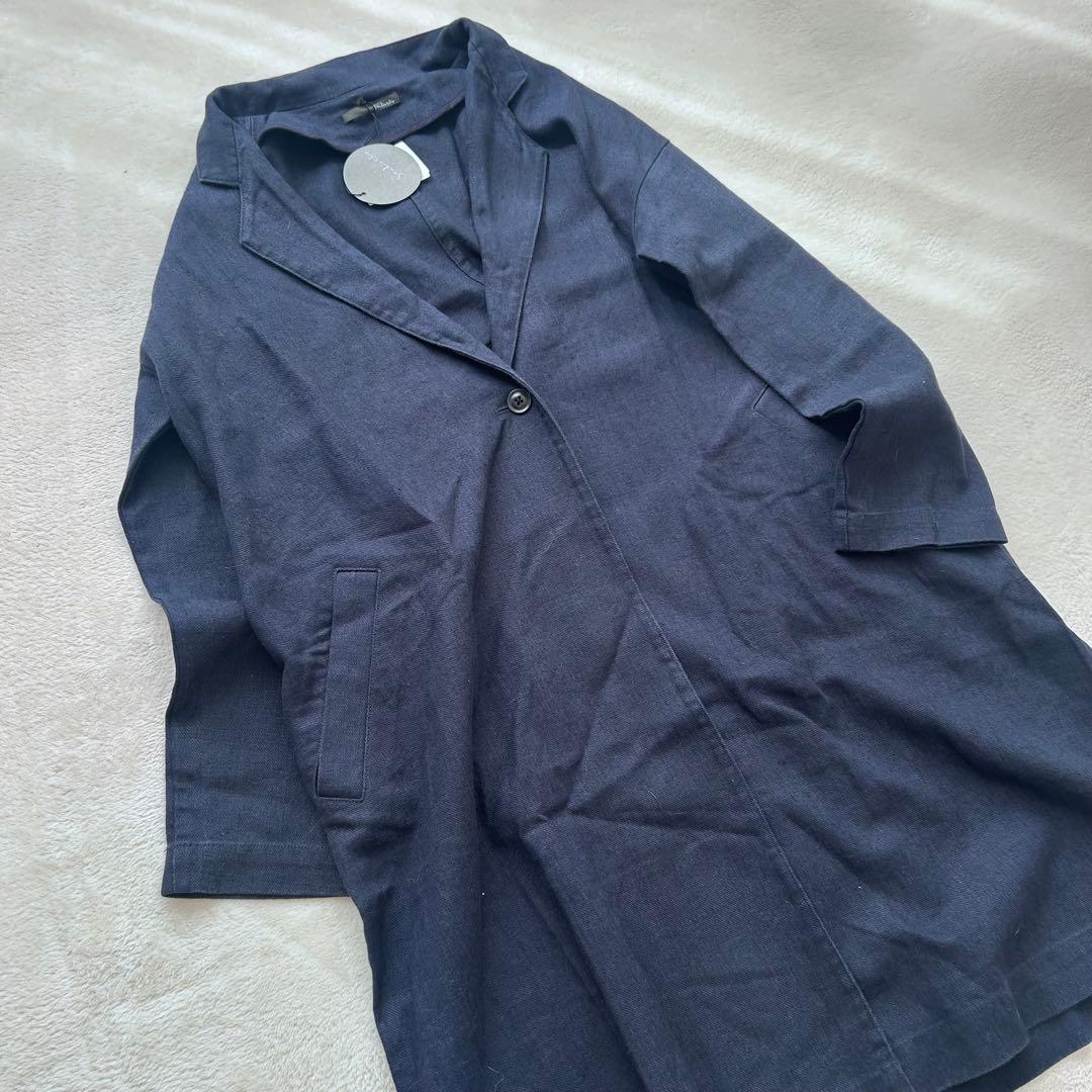 【タグ付き新品】studioCLIPリネンチェスターコート 定価17800円＋税