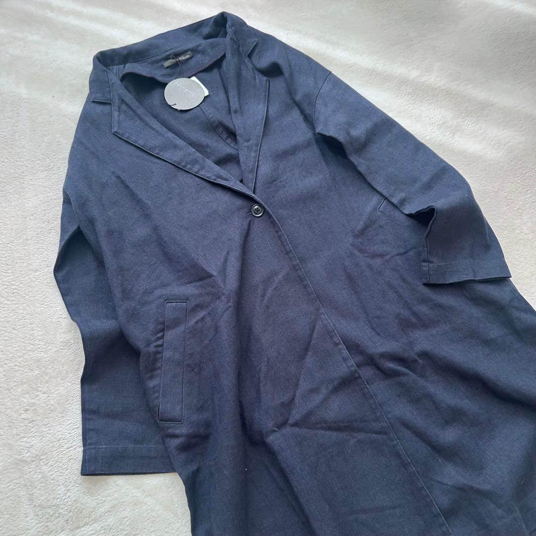 【タグ付き新品】studioCLIPリネンチェスターコート 定価17800円＋税