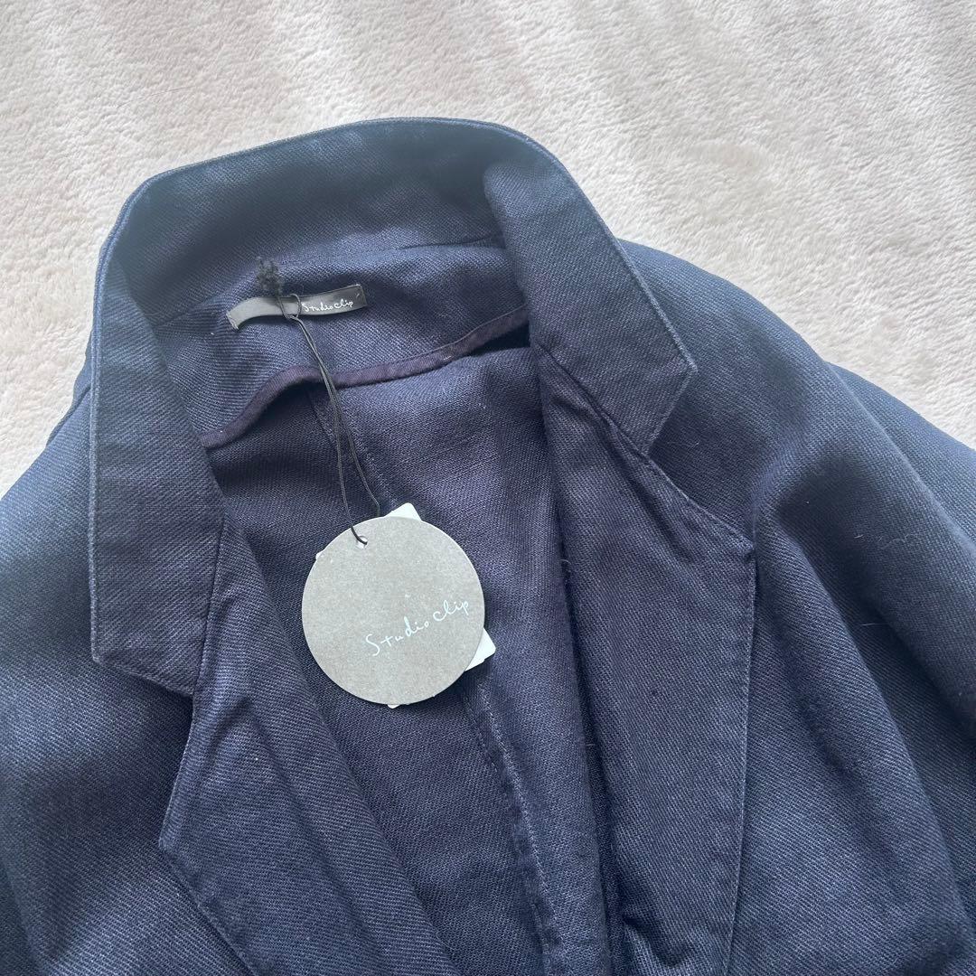 【タグ付き新品】studioCLIPリネンチェスターコート 定価17800円＋税