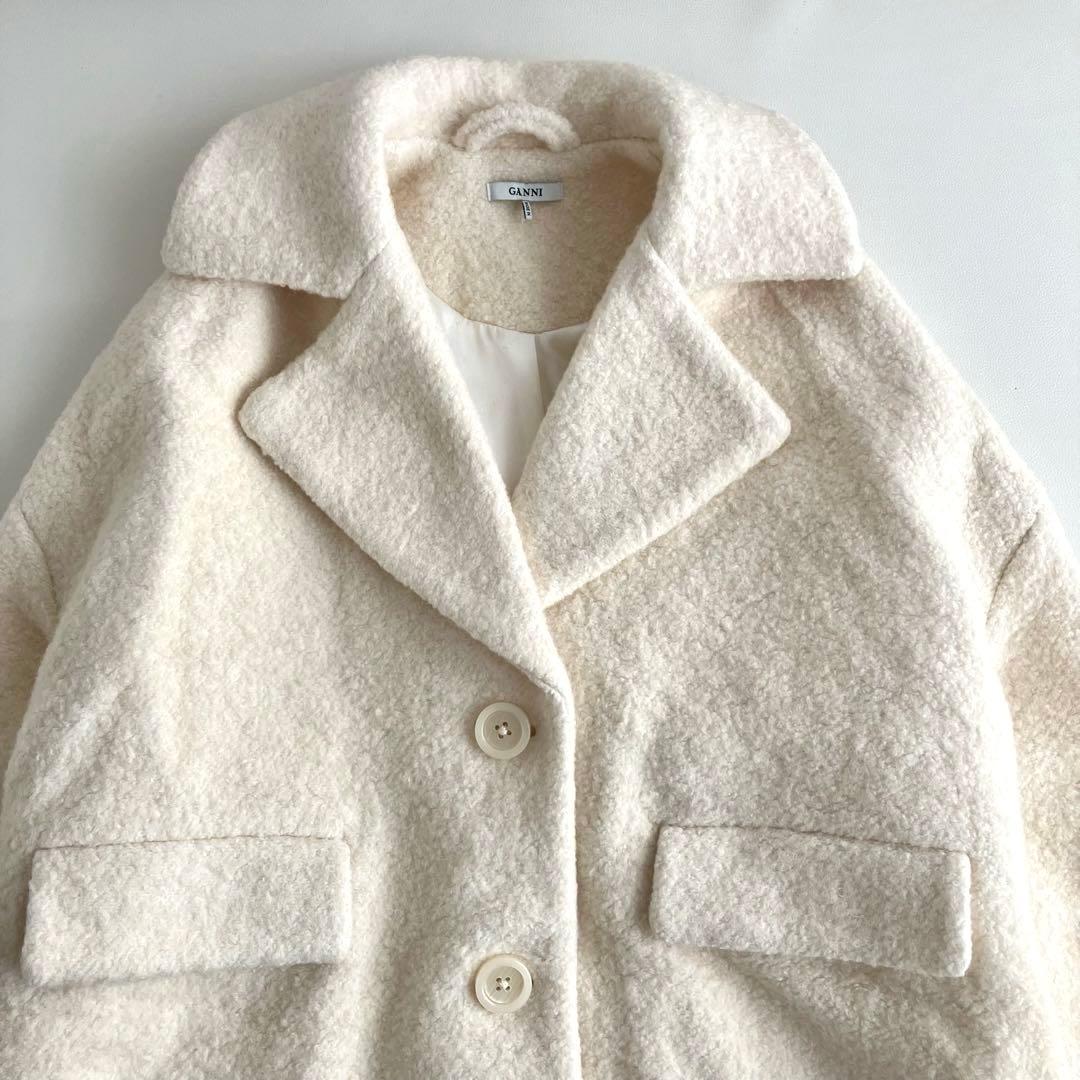 美品✨【GANNI】 ガニー FENN オーバーサイズ コート アイボリー
