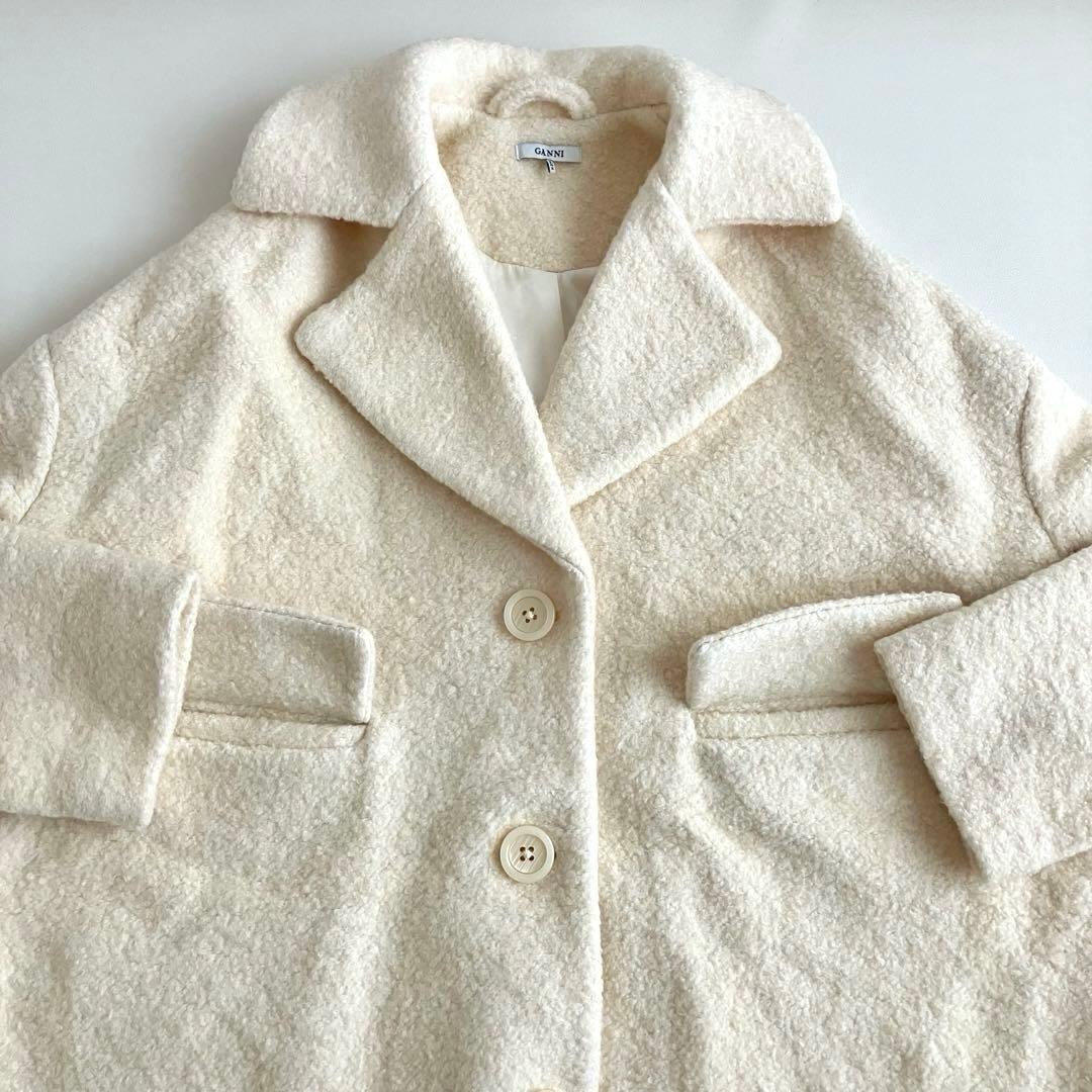 美品✨【GANNI】 ガニー FENN オーバーサイズ コート アイボリー