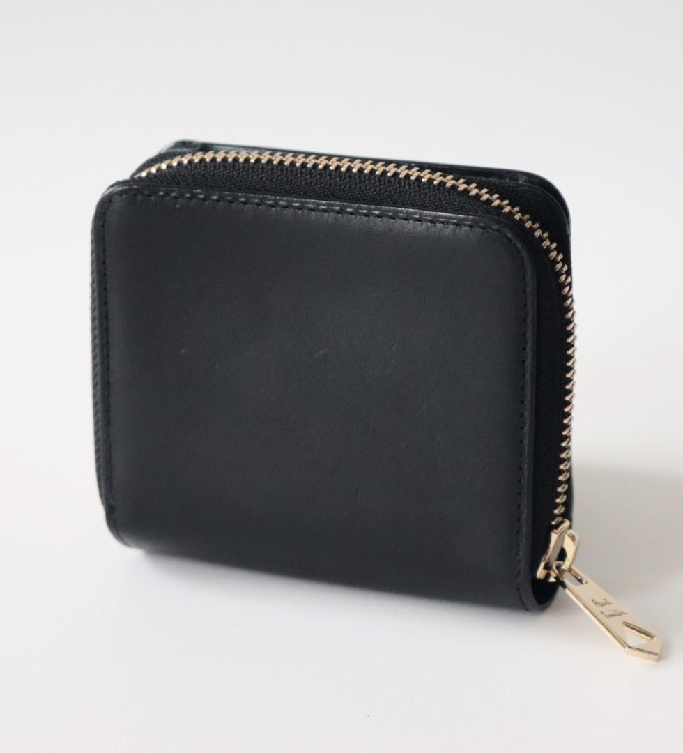 新品【ポールスミス】 金箔トランクケースモチーフラウンドジップ 2つ折り財布 黒