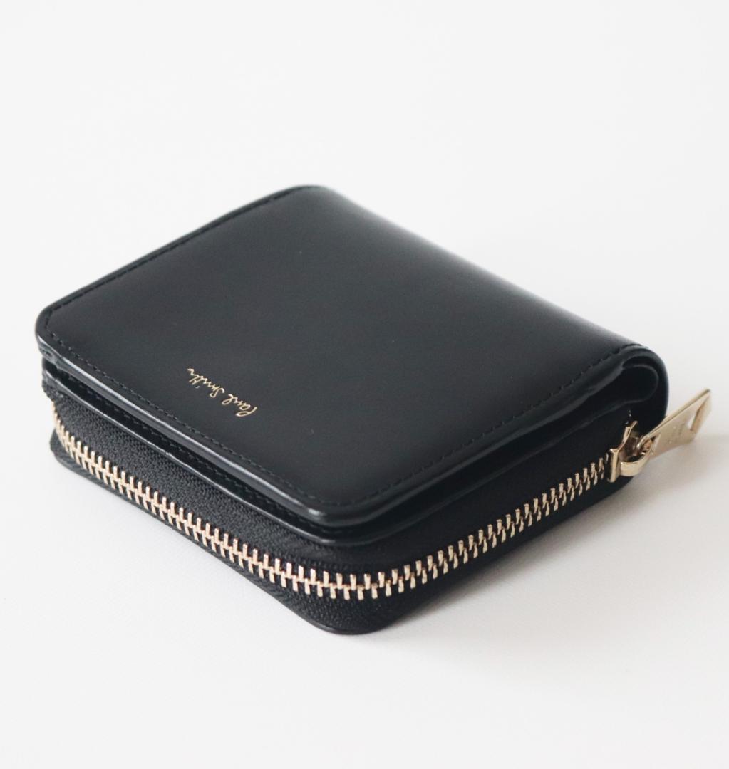 新品【ポールスミス】 金箔トランクケースモチーフラウンドジップ 2つ折り財布 黒