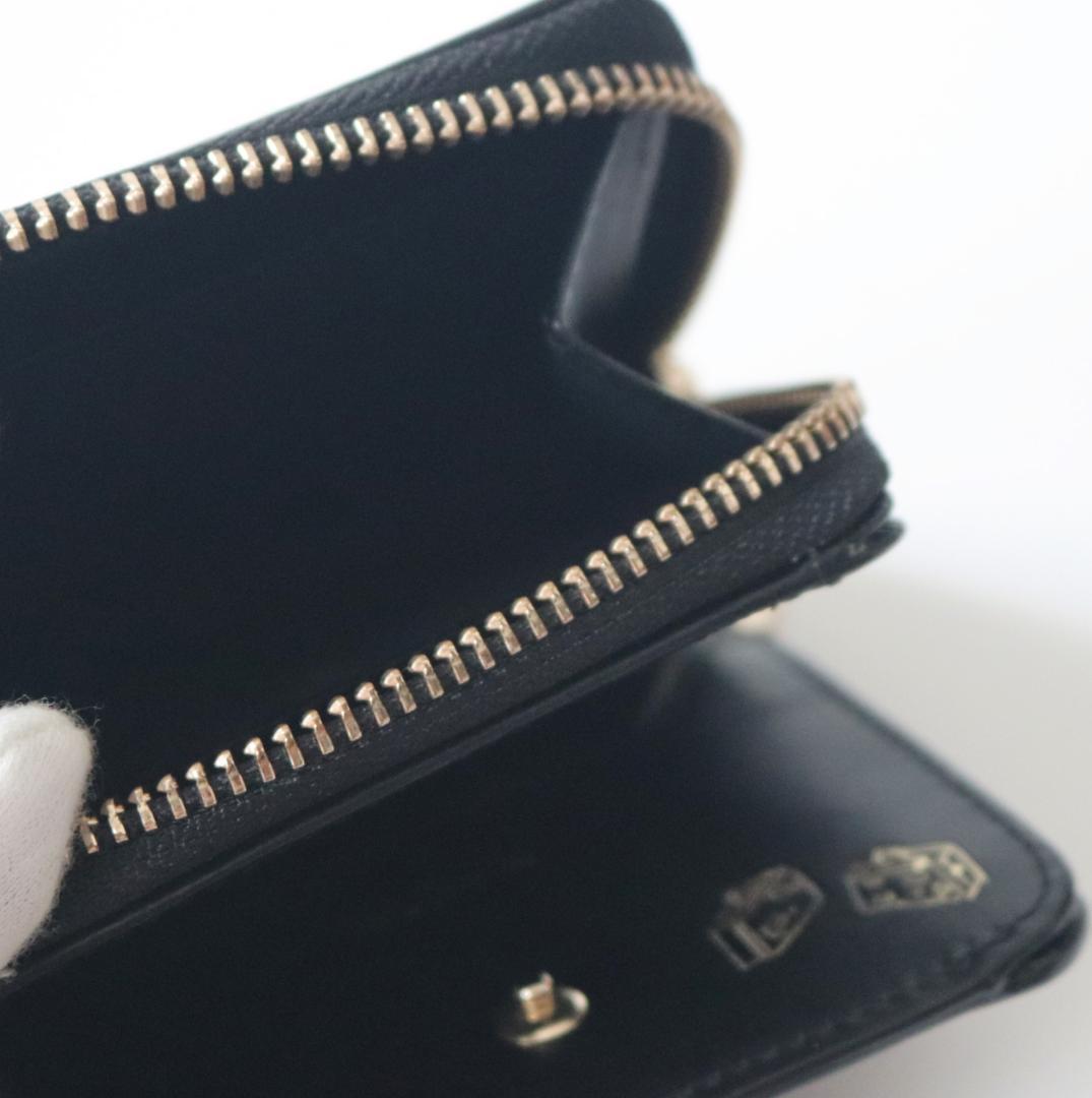 新品【ポールスミス】 金箔トランクケースモチーフラウンドジップ 2つ折り財布 黒