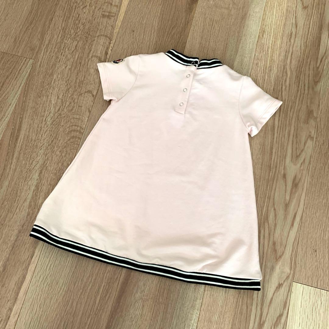 モンクレール （MONCLER ）キッズ ロゴ ワンピース 100 ピンク　半袖