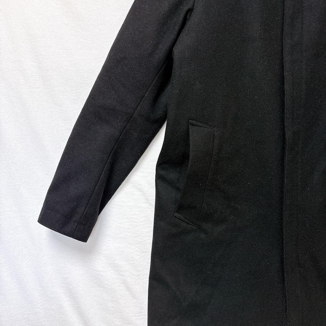 エディフィス◆ウールコート(M)黒 フード付き 上品 大人カジュアル キレカジ