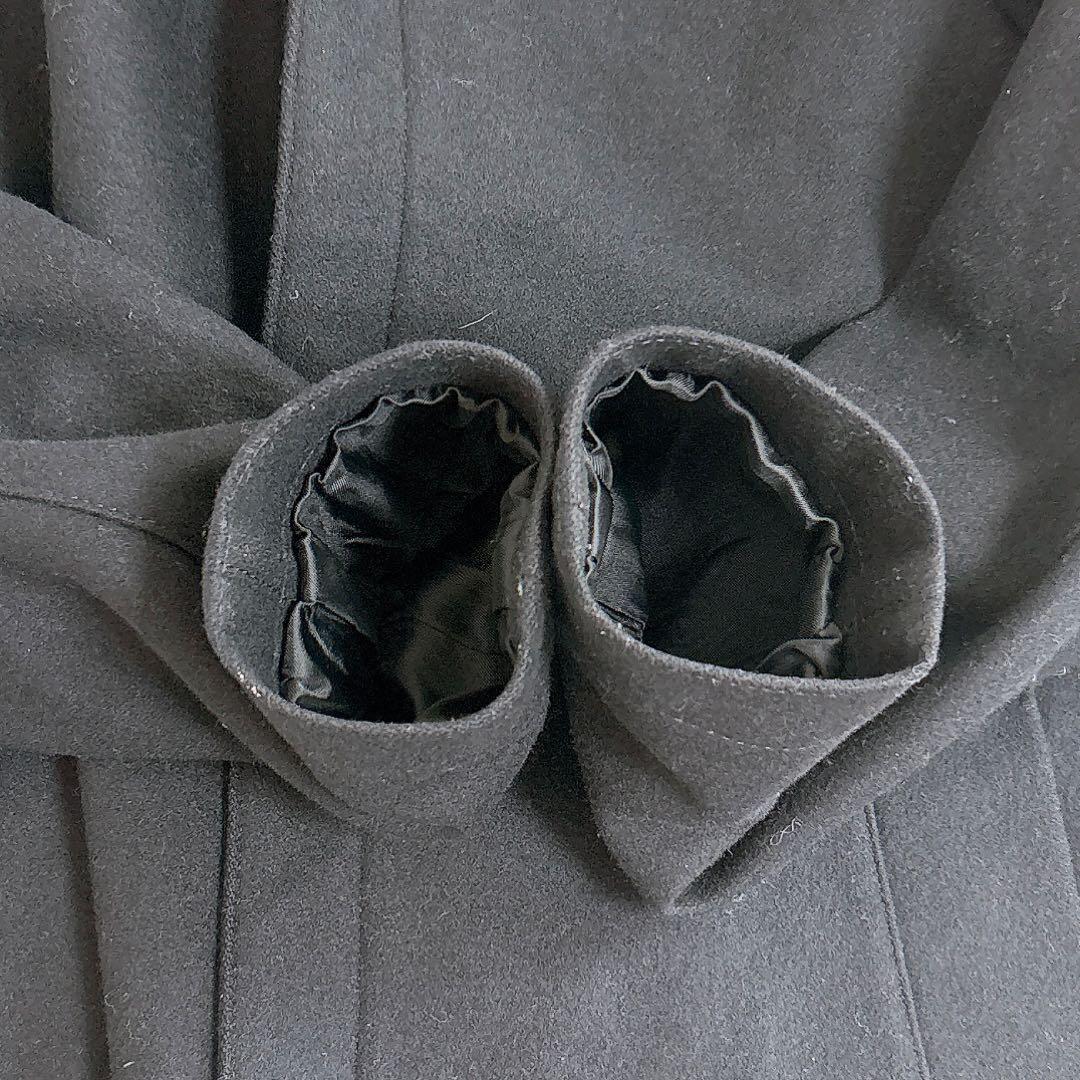 エディフィス◆ウールコート(M)黒 フード付き 上品 大人カジュアル キレカジ