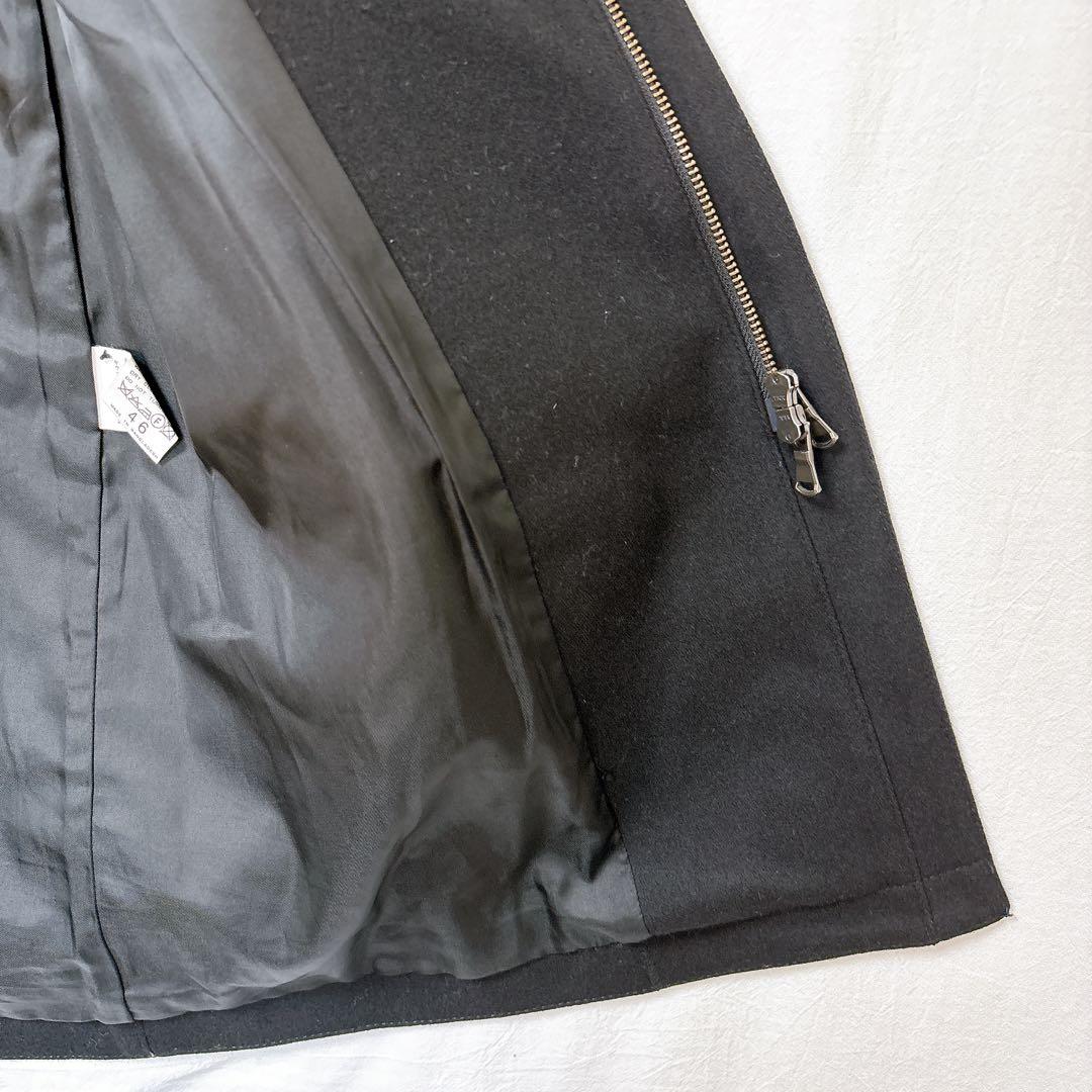 エディフィス◆ウールコート(M)黒 フード付き 上品 大人カジュアル キレカジ