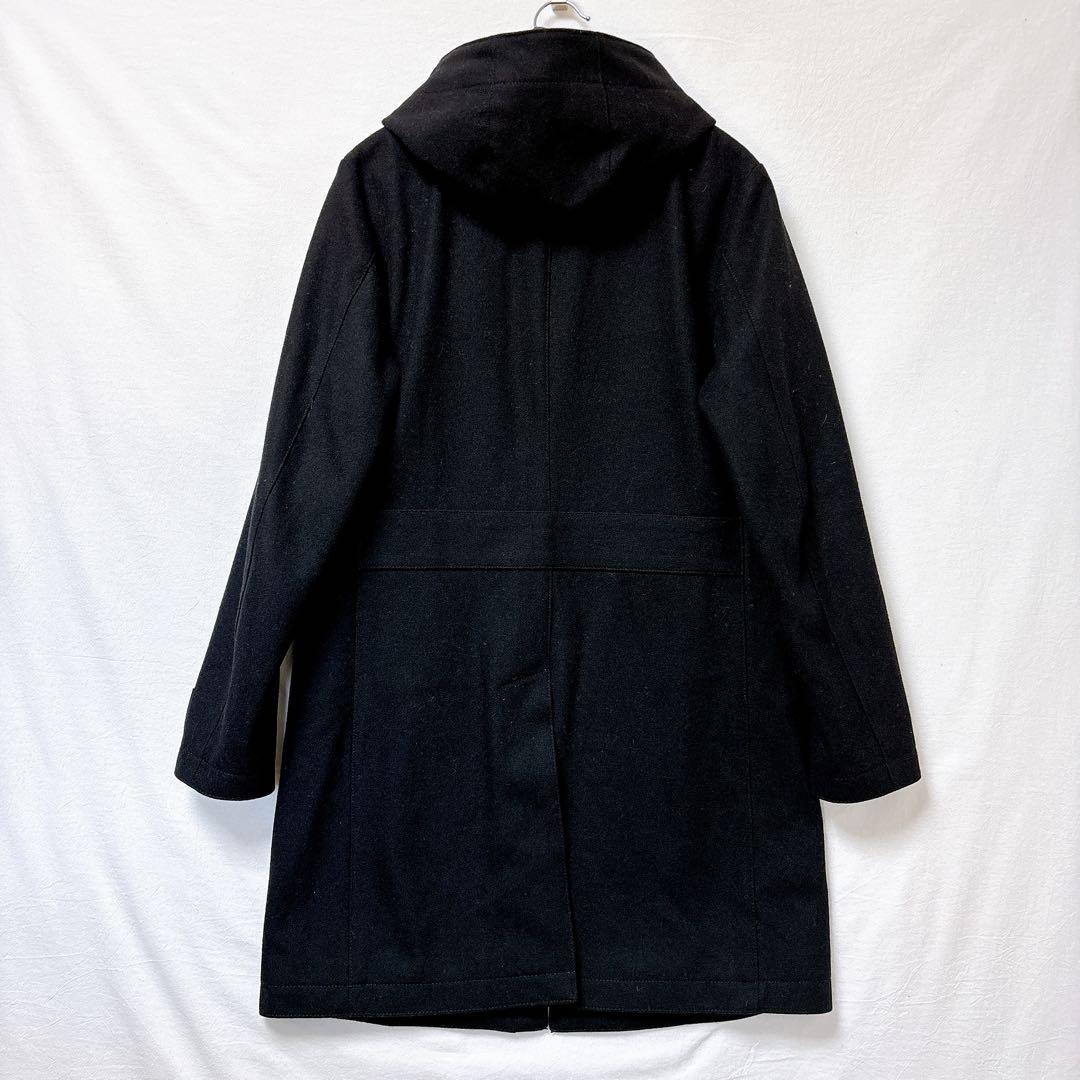 エディフィス◆ウールコート(M)黒 フード付き 上品 大人カジュアル キレカジ