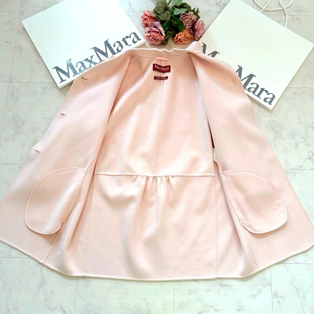 美品★マックスマーラ カシミヤ混ロングコート クチートアマーノ 希少ピンク