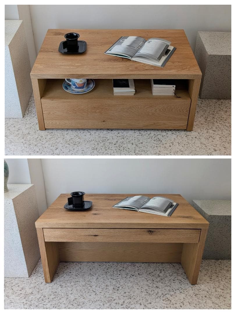 USED リビングハウス オーク 無垢材 引出付き リビングテーブル 北欧