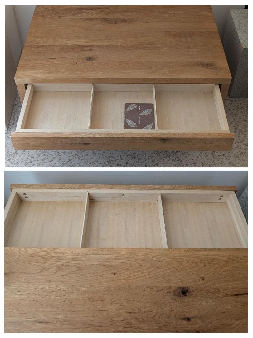 USED リビングハウス オーク 無垢材 引出付き リビングテーブル 北欧