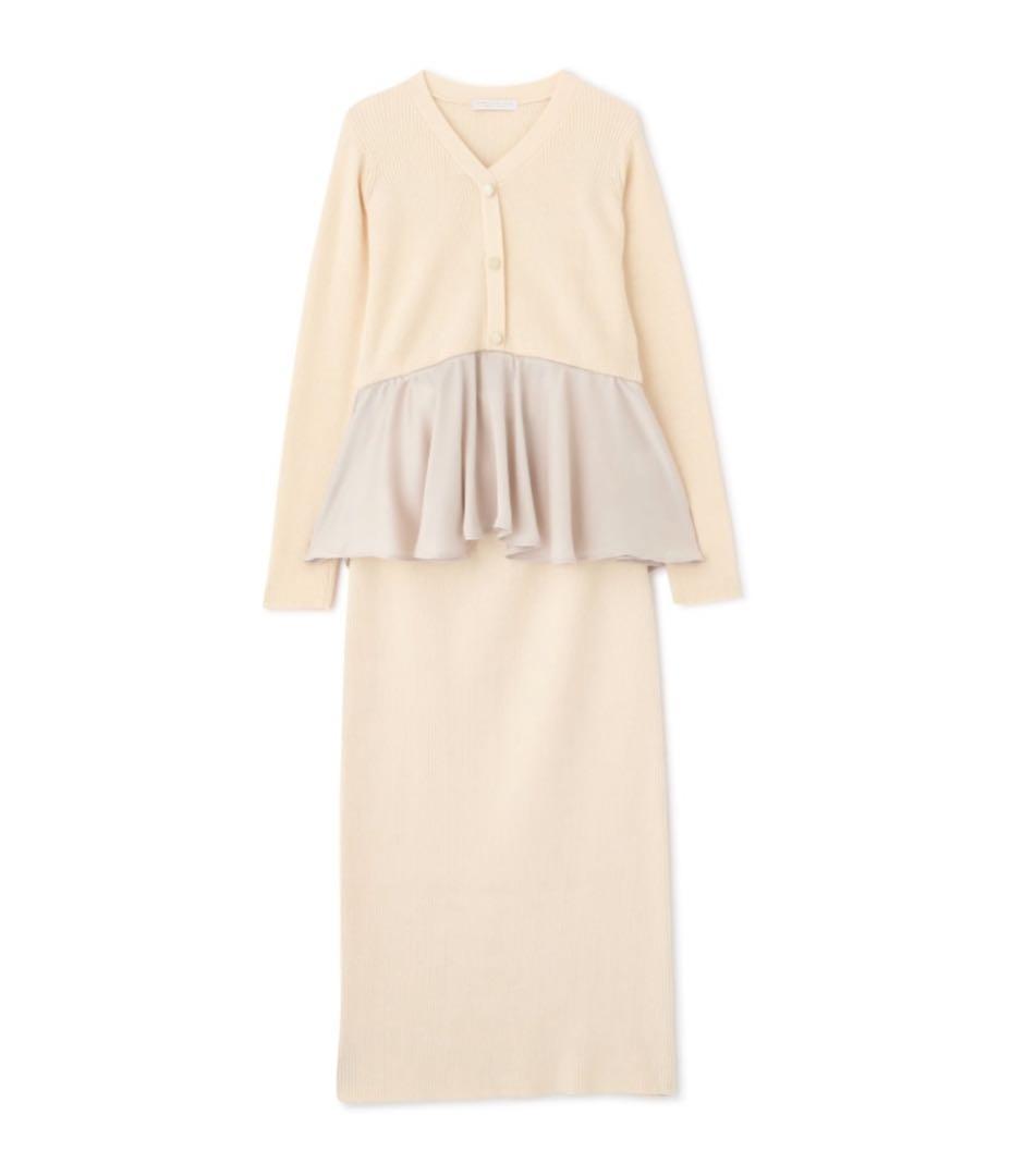 【新品】ペプラムナローニットセットアップ　エクリュ1 S 定価14,960円