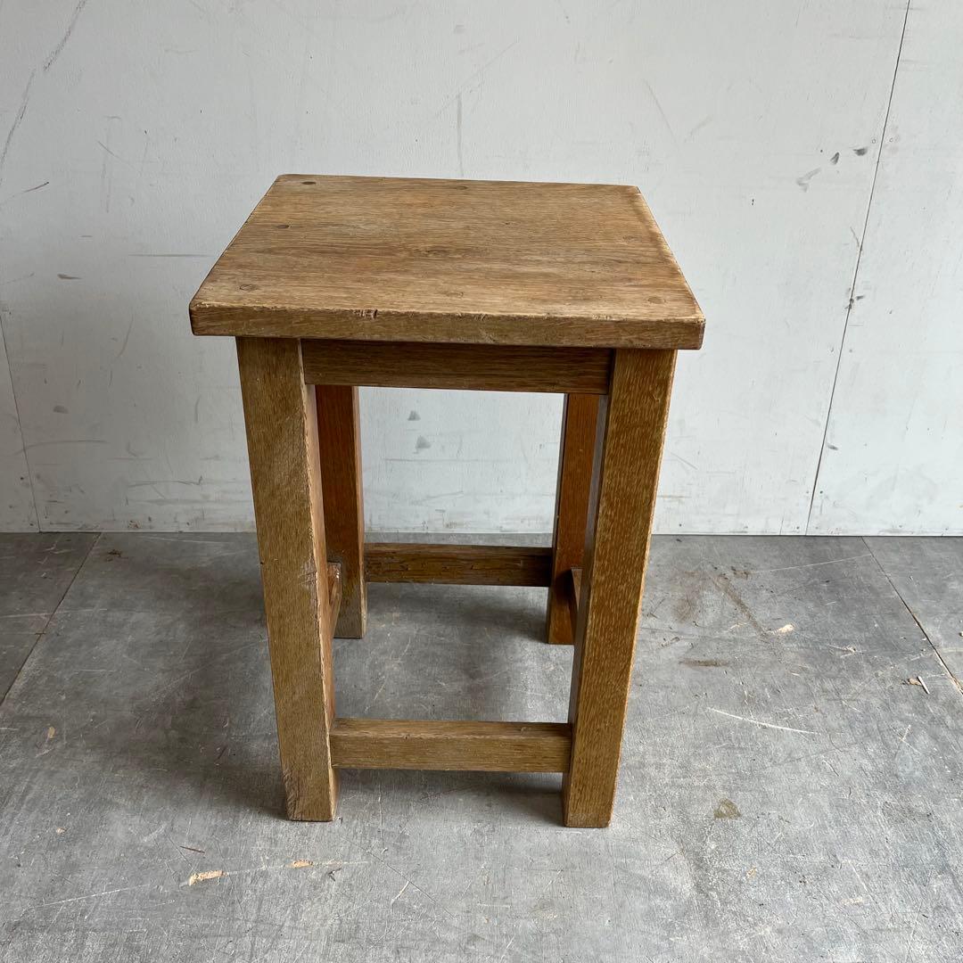 ヴィンテージ 無垢材 スツール イス チェア シャビー 木製 レトロ