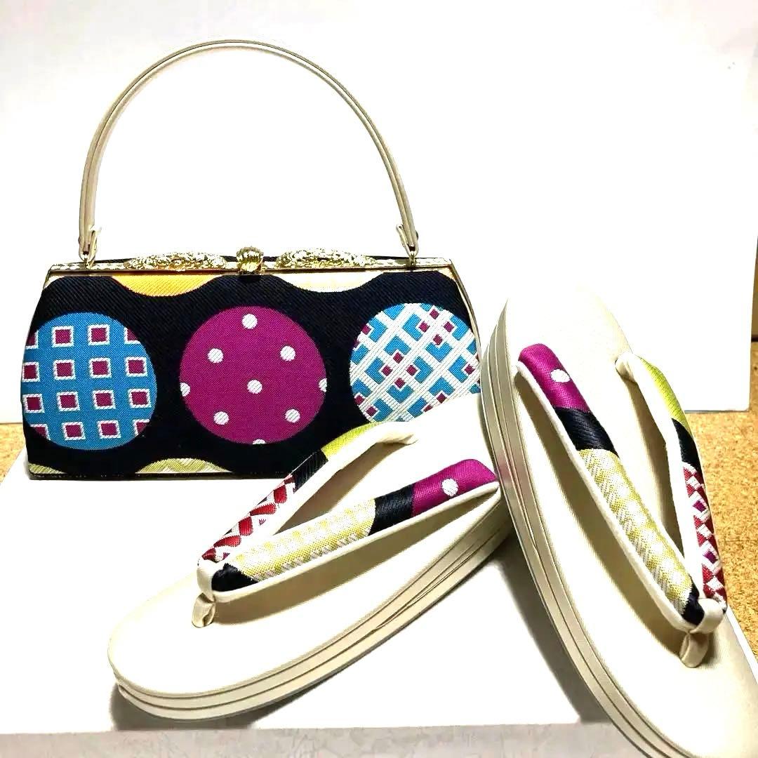 振袖用　正絹　帯地　草履バックセット　新品　No.2087