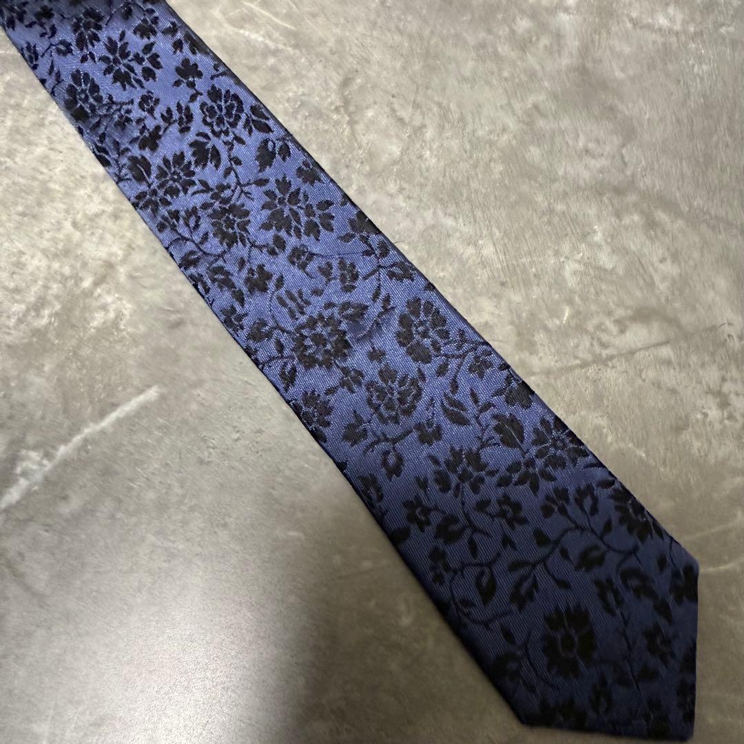 【✨極美品✨】Paul Smith ポールスミス ネクタイ ネイビー 花柄 紺色