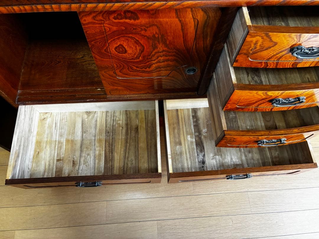 Grace です/昭和レトロ　欅調 茶箪笥／飾り棚