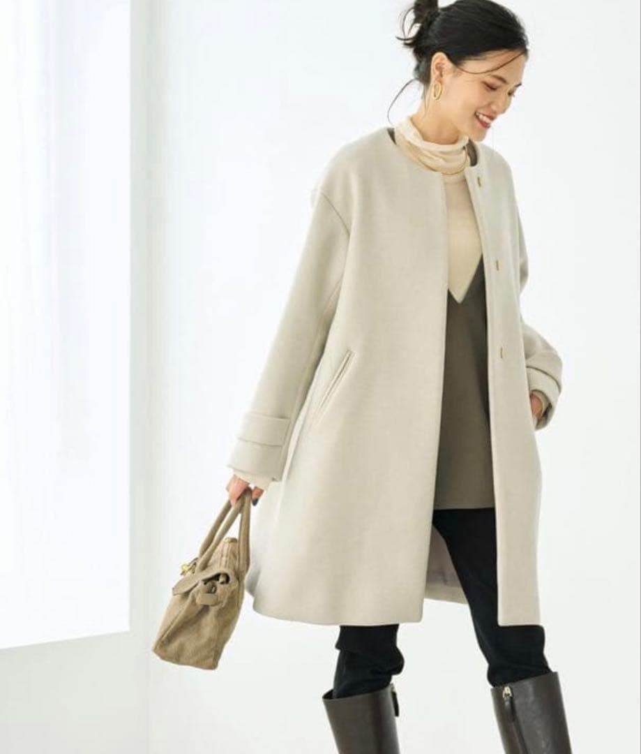 新品タグ付　グリーンレーベルリラクシング　ソフトメルトンAラインコート