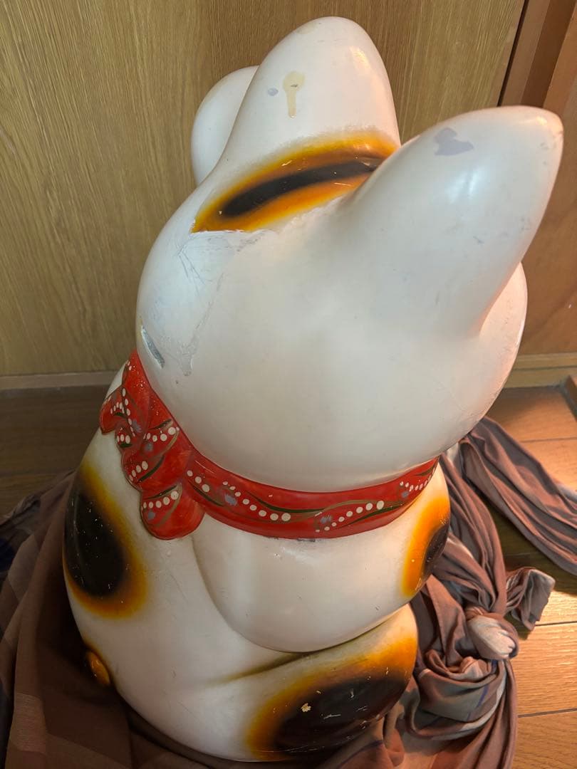 招き猫(左手) 特大 開運 アンティーク　送料込み