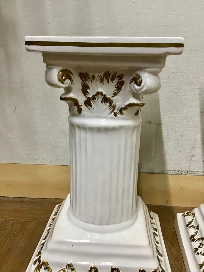 TAKA☆管177☆イタリア製アンティーク☆陶器☆ロココ調☆フラワーベース