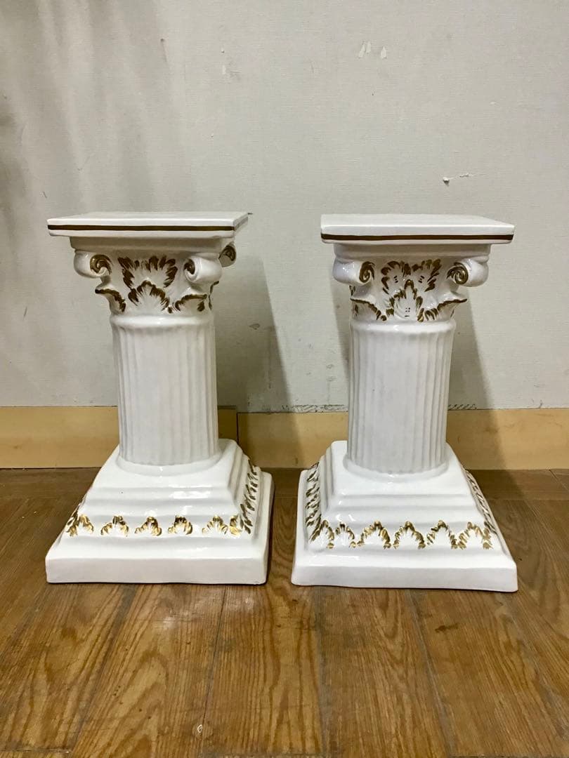 TAKA☆管177☆イタリア製アンティーク☆陶器☆ロココ調☆フラワーベース