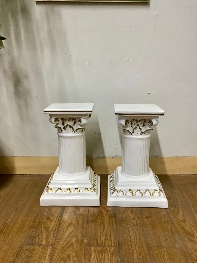 TAKA☆管177☆イタリア製アンティーク☆陶器☆ロココ調☆フラワーベース