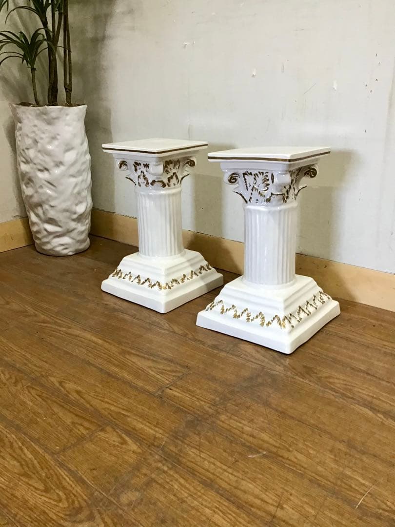 TAKA☆管177☆イタリア製アンティーク☆陶器☆ロココ調☆フラワーベース