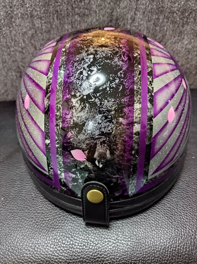 カスタムコルク半　黒ラップ✘Candyパープル富士日章　七色ラメ