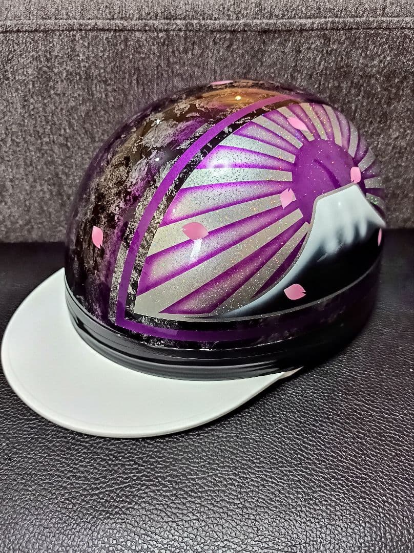 カスタムコルク半　黒ラップ✘Candyパープル富士日章　七色ラメ