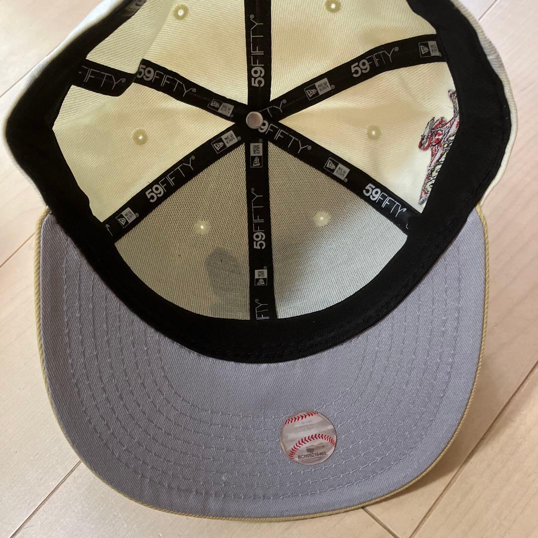 ニューエラ　インディアンズ　チャンピオン記念　オフホワイト帽子