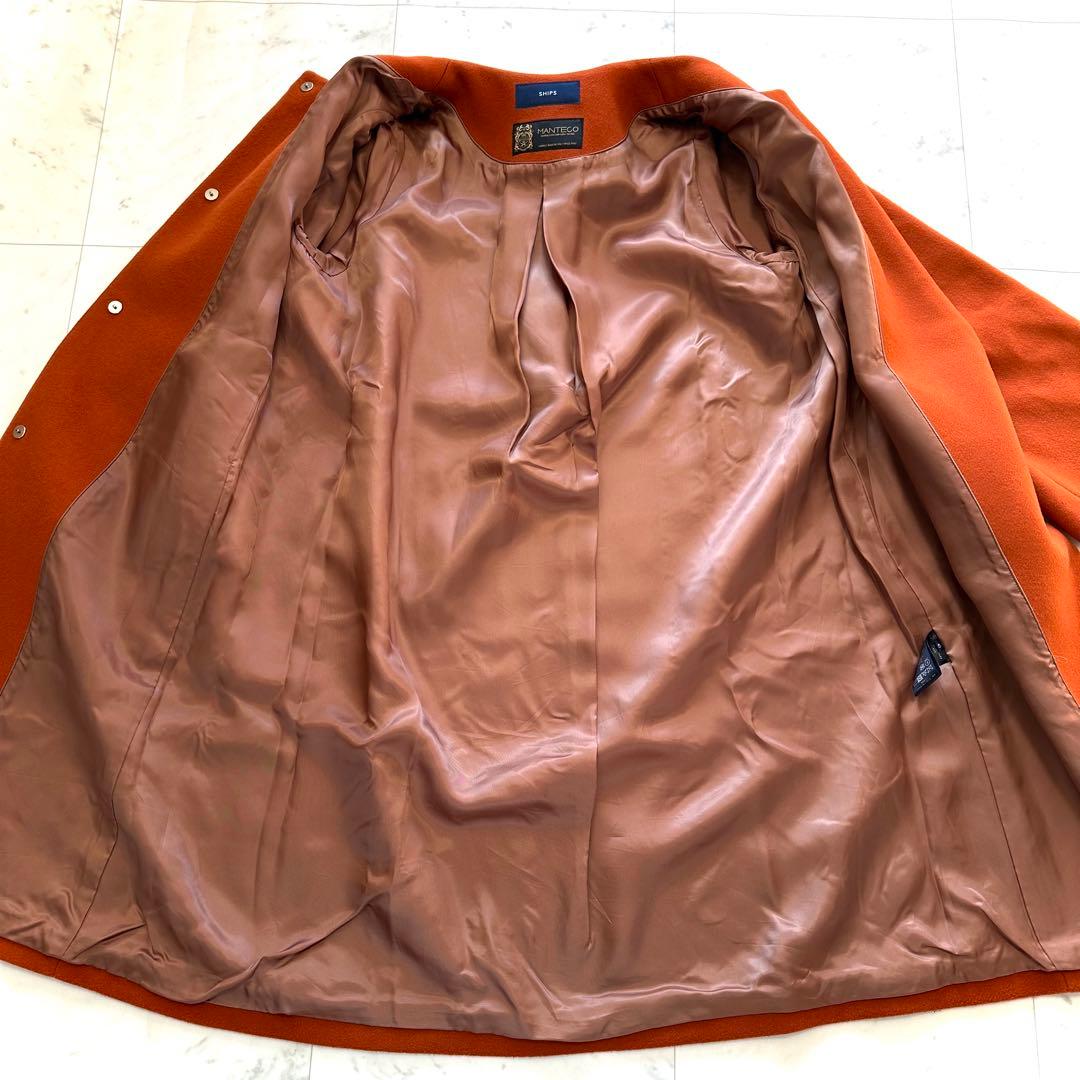 美品　定価4.2万　シップス　ships MANTECOノーカラーコート　40