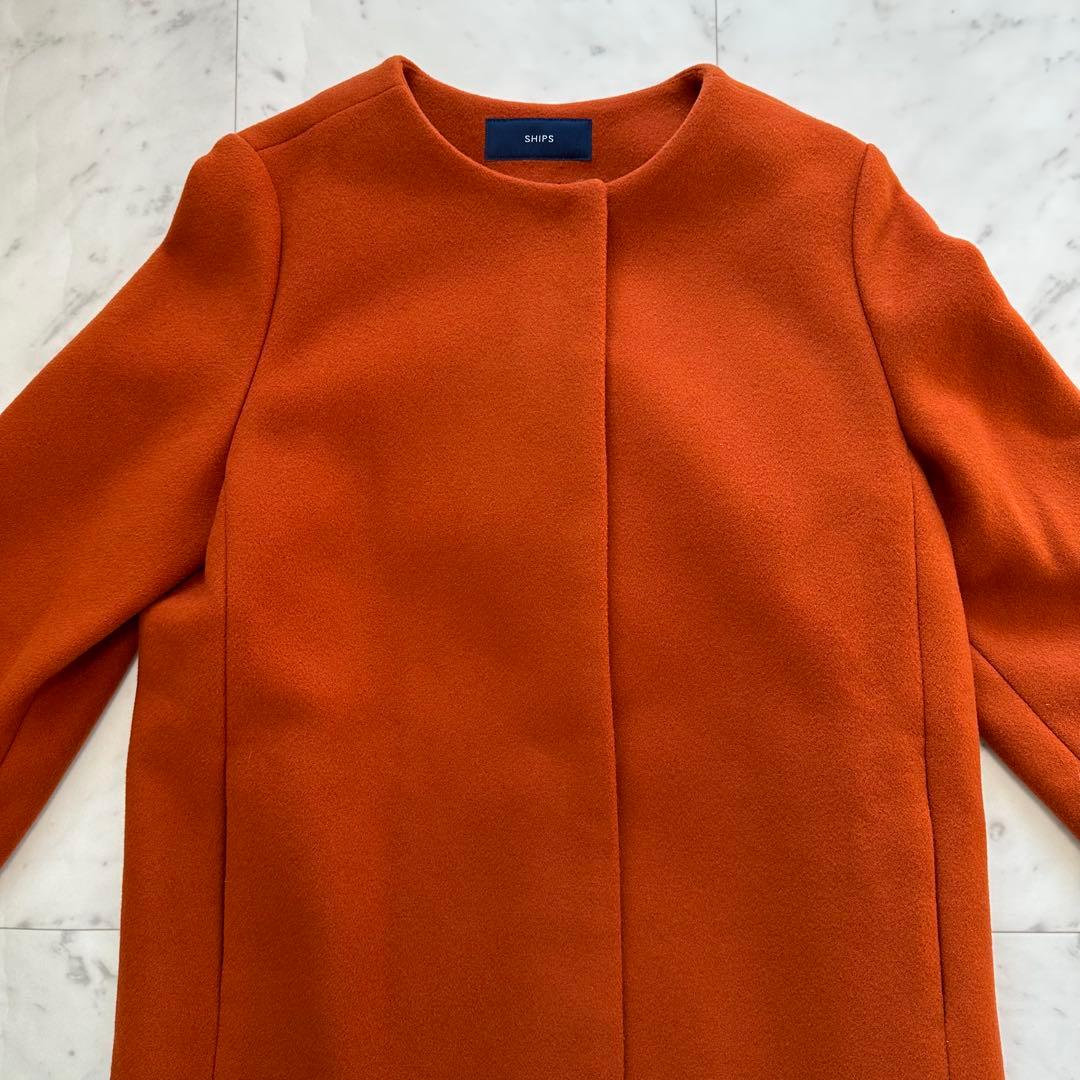 美品　定価4.2万　シップス　ships MANTECOノーカラーコート　40