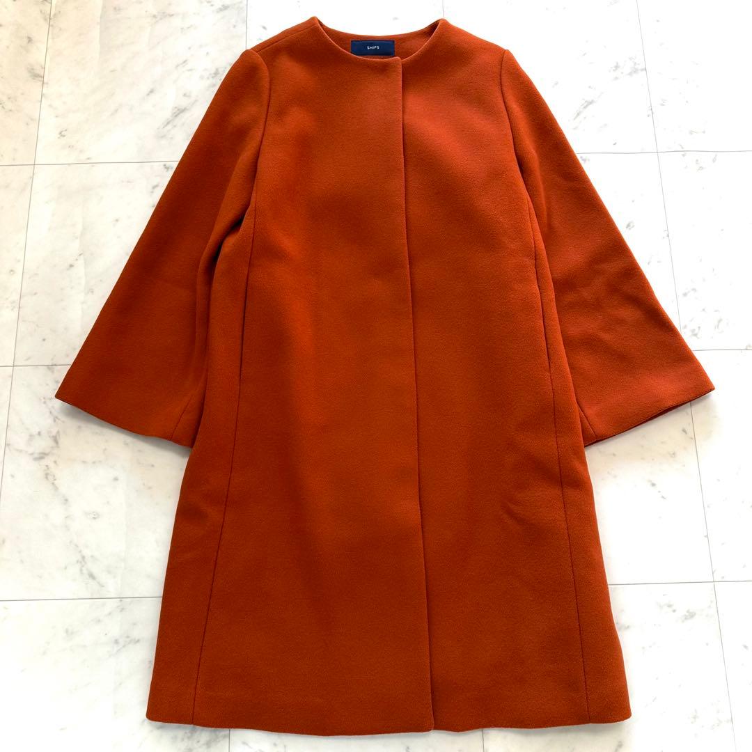 美品　定価4.2万　シップス　ships MANTECOノーカラーコート　40