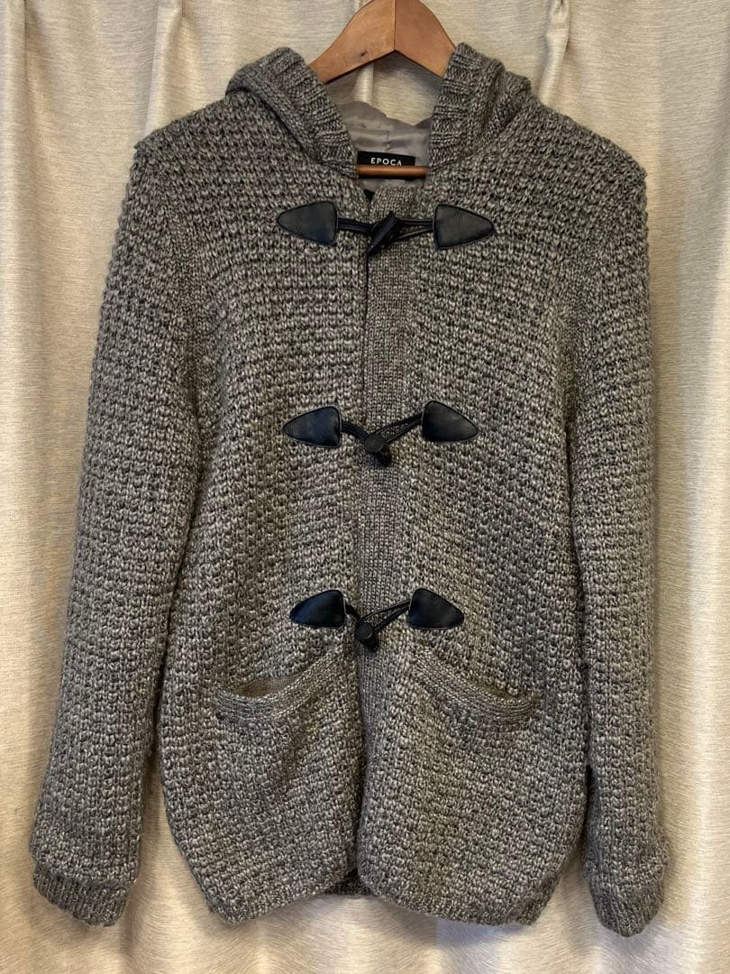 EPOCA UOMO フード付きニットダッフルコート