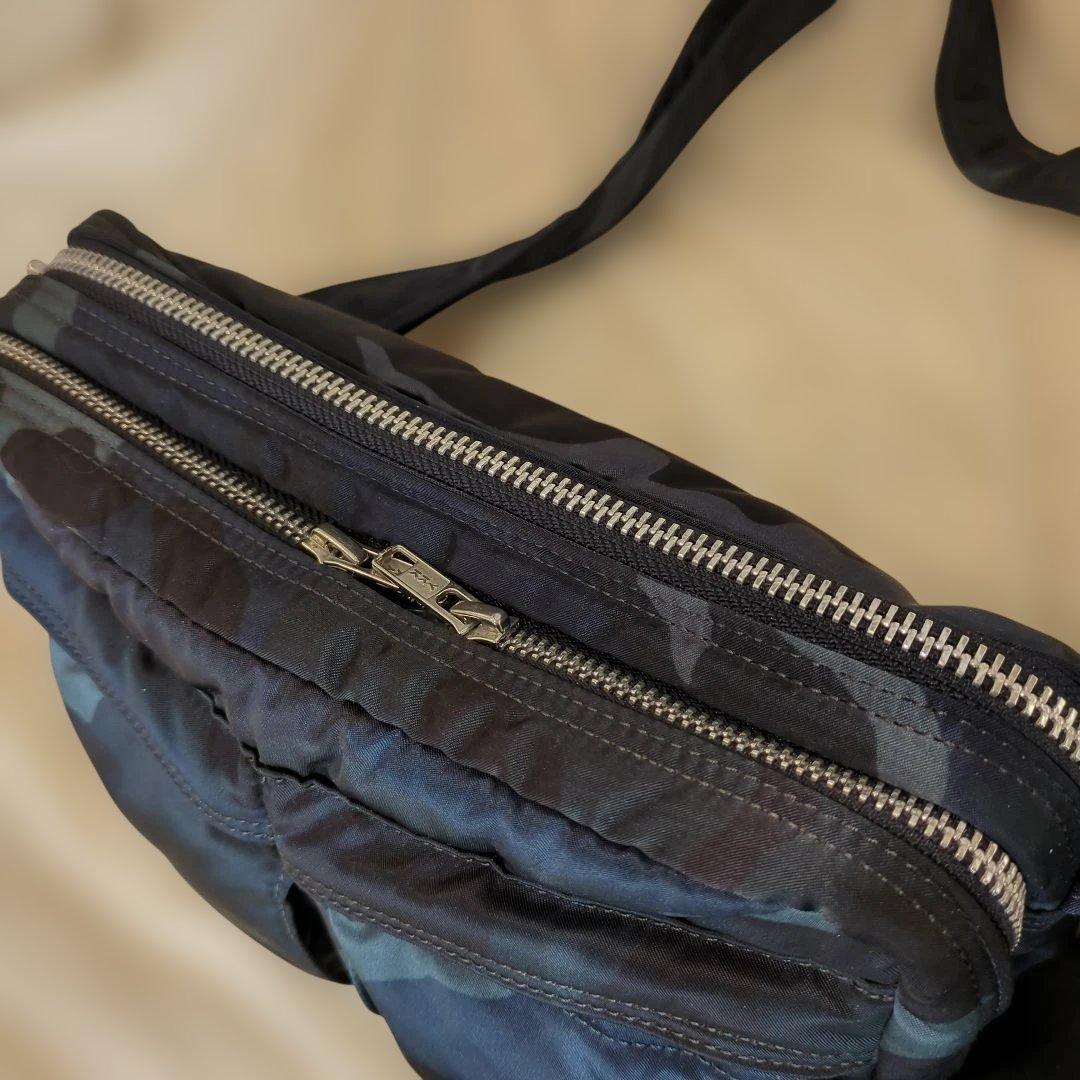 [未使用に近い]ポータータンカー30周年記念限定青迷彩２層ショルダーバック