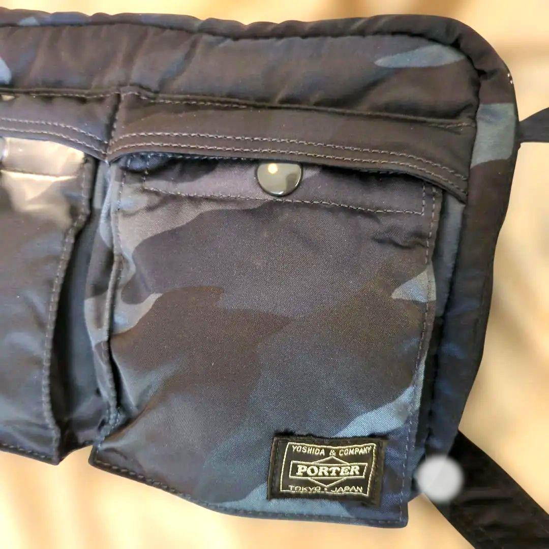 [未使用に近い]ポータータンカー30周年記念限定青迷彩２層ショルダーバック