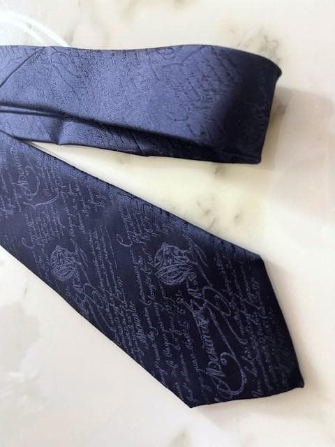 【新品未使用】 Berluti ベルルッティネイビー ネクタイ カリグラフィー