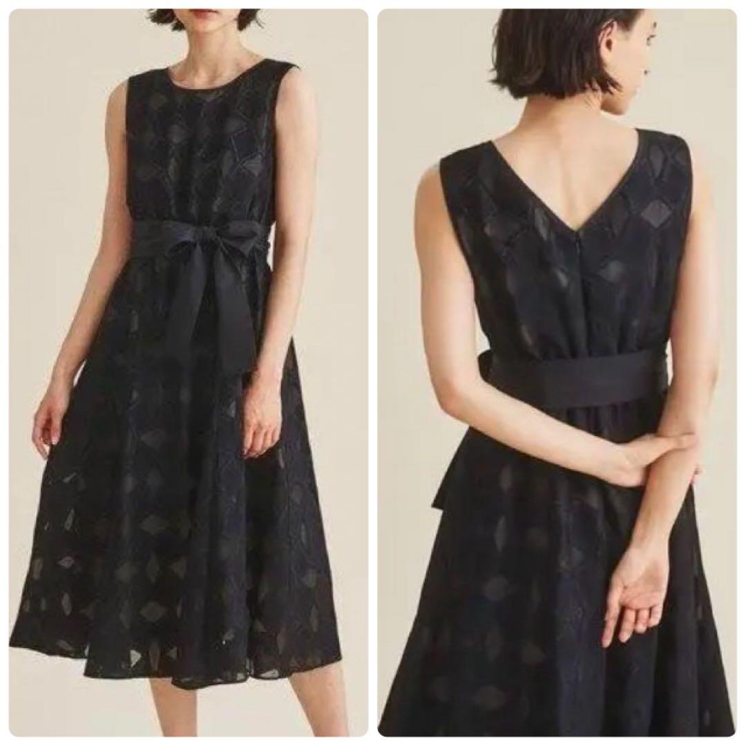 新品✨ 高級感 グレースクラス メタリックキカジャガードドレス ワンピース