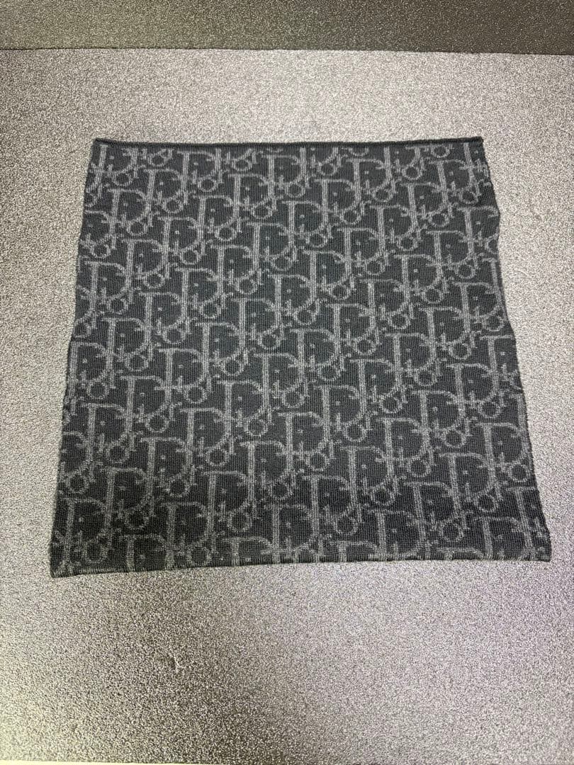 《美品》Dior マフラー トロッター ストール ユニセックス ブラック グレー