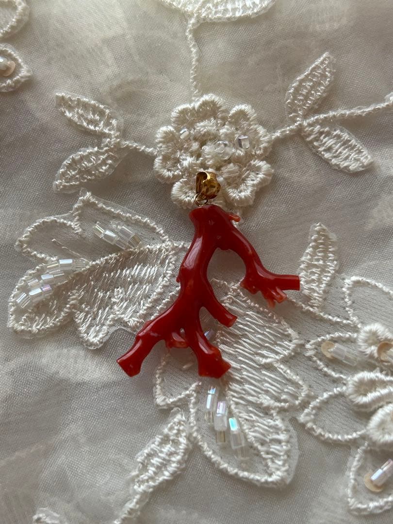 K18血赤珊瑚ネックレストップ