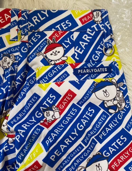 ※値下げ中パーリーゲイツLINE斜めロゴプリントドビーストレッチパンツサイズ00