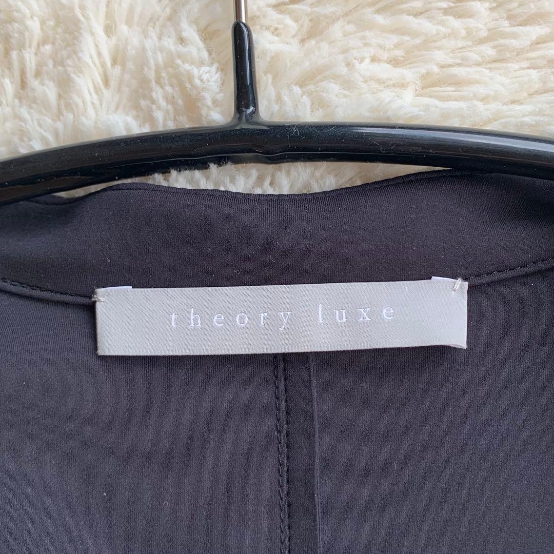 セオリーリュクス ノーカラージャケット 38 濃紺 Theory ストレッチ