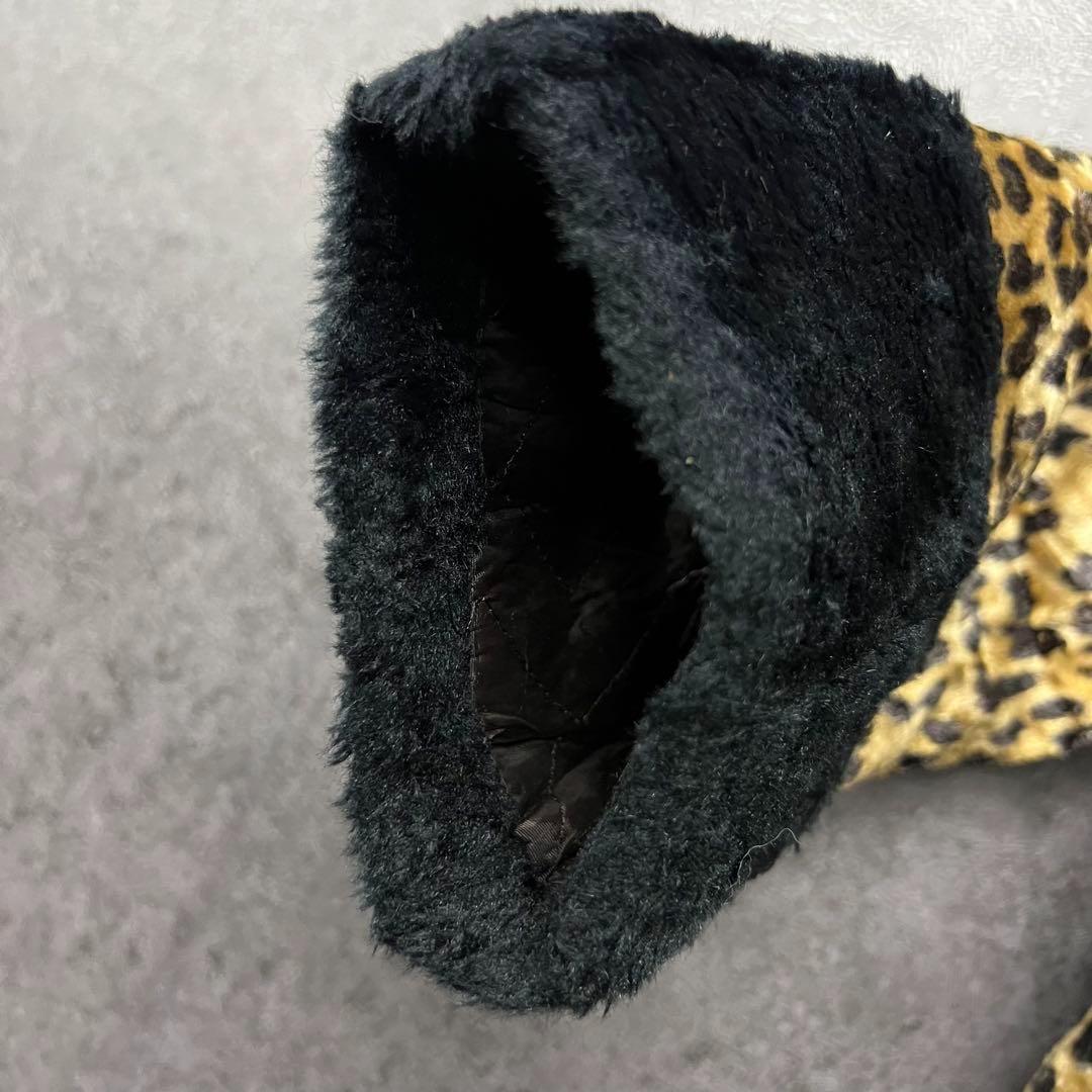 ☆US古着☆【Aライン レトロ ファーコート】レオパード柄 レディースL程