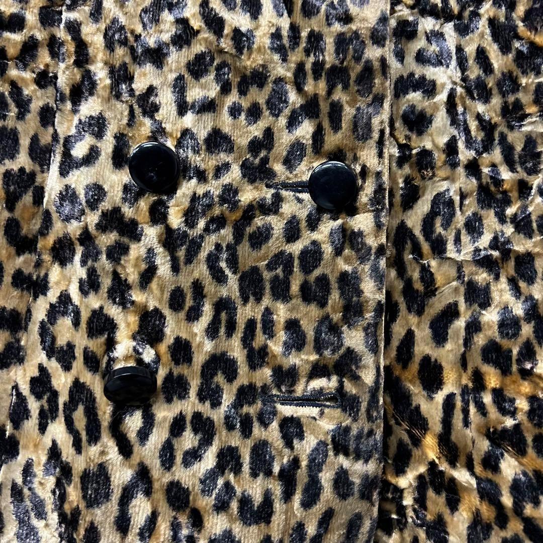 ☆US古着☆【Aライン レトロ ファーコート】レオパード柄 レディースL程