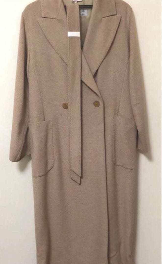 MaxMara マックスマーラ　ベージュ　ロングコート　ベルト付き　38