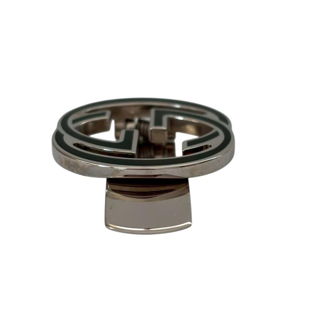 GUCCI グッチ マネークリップ 銀 インターロッキング G ラウンド メンズ