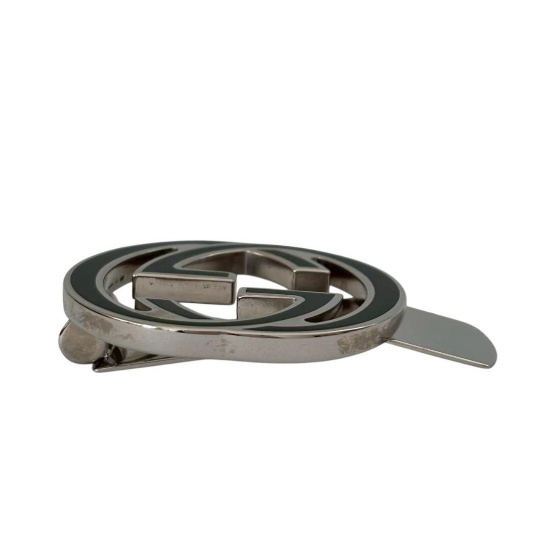 GUCCI グッチ マネークリップ 銀 インターロッキング G ラウンド メンズ