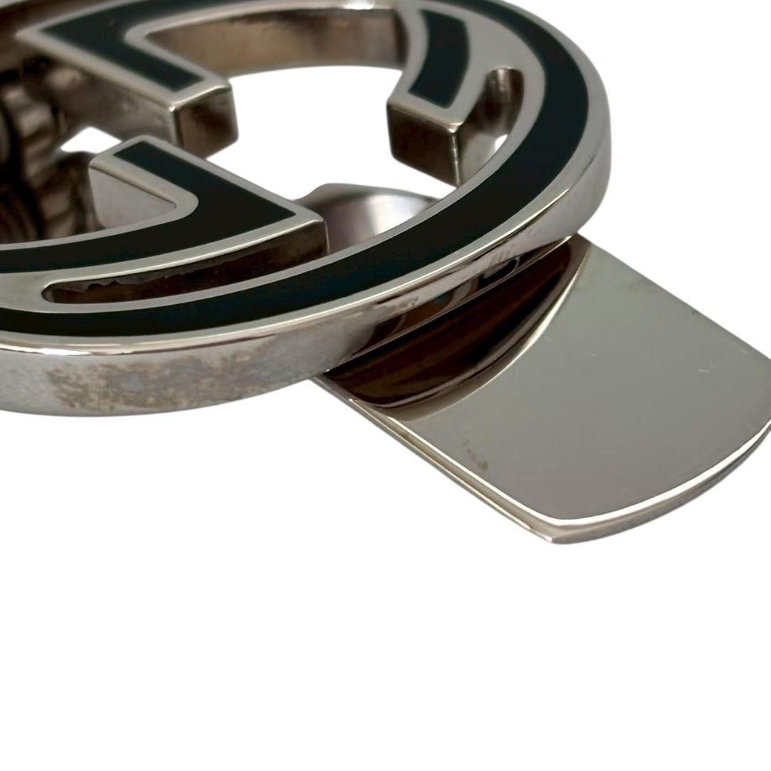 GUCCI グッチ マネークリップ 銀 インターロッキング G ラウンド メンズ