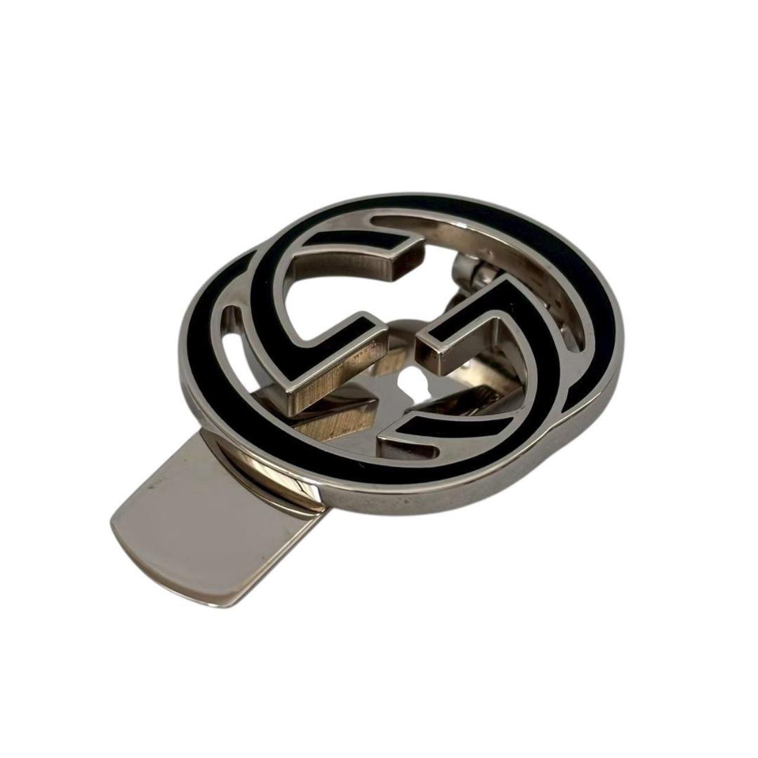 GUCCI グッチ マネークリップ 銀 インターロッキング G ラウンド メンズ