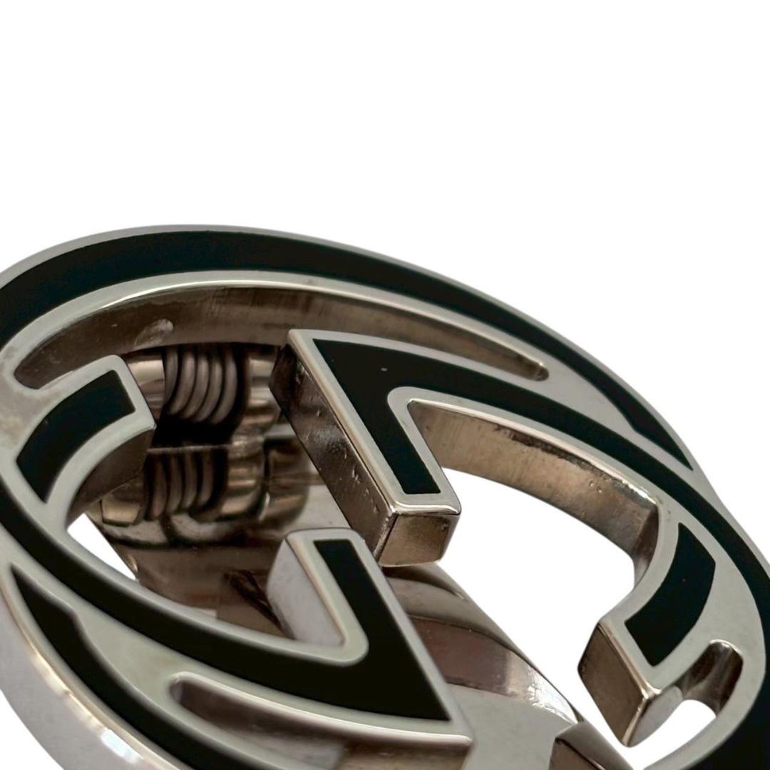 GUCCI グッチ マネークリップ 銀 インターロッキング G ラウンド メンズ